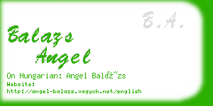 balazs angel business card